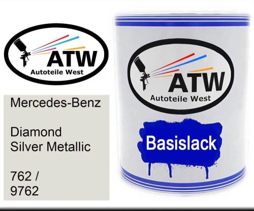 Mercedes-Benz, Diamond Silver Metallic, 762 / 9762: 1L Lackdose, von ATW Autoteile West.